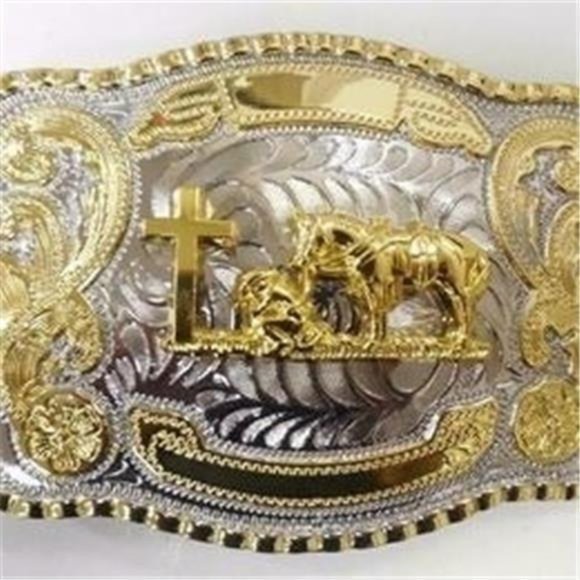Men Cross Praying Animal Long Huge Rodeo Big Cowboy Western Shine Belt B… - Picture 1 of 2